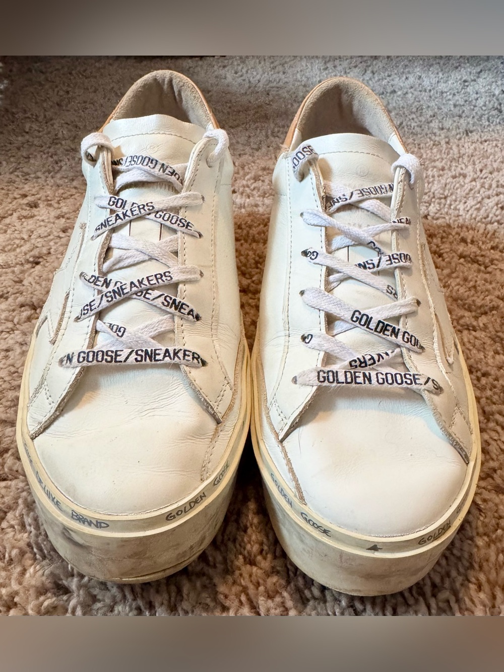 Golden Goose White Leather Hi Star Sneakers - Picture 2 of 8